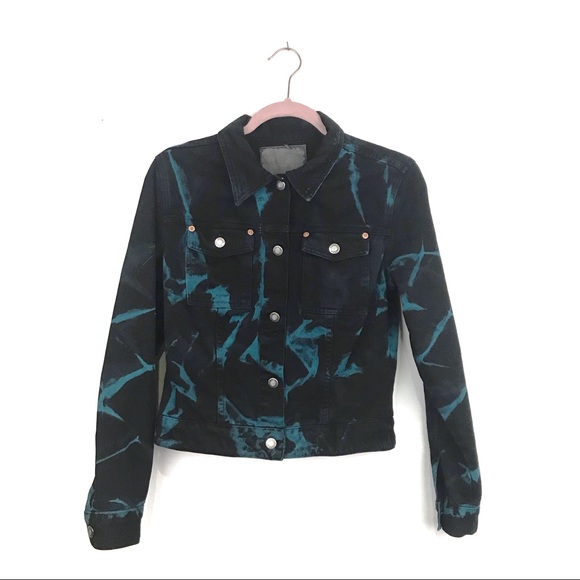 Guess tie dye Jean jacket blue and black size M - Picture 1 of 5